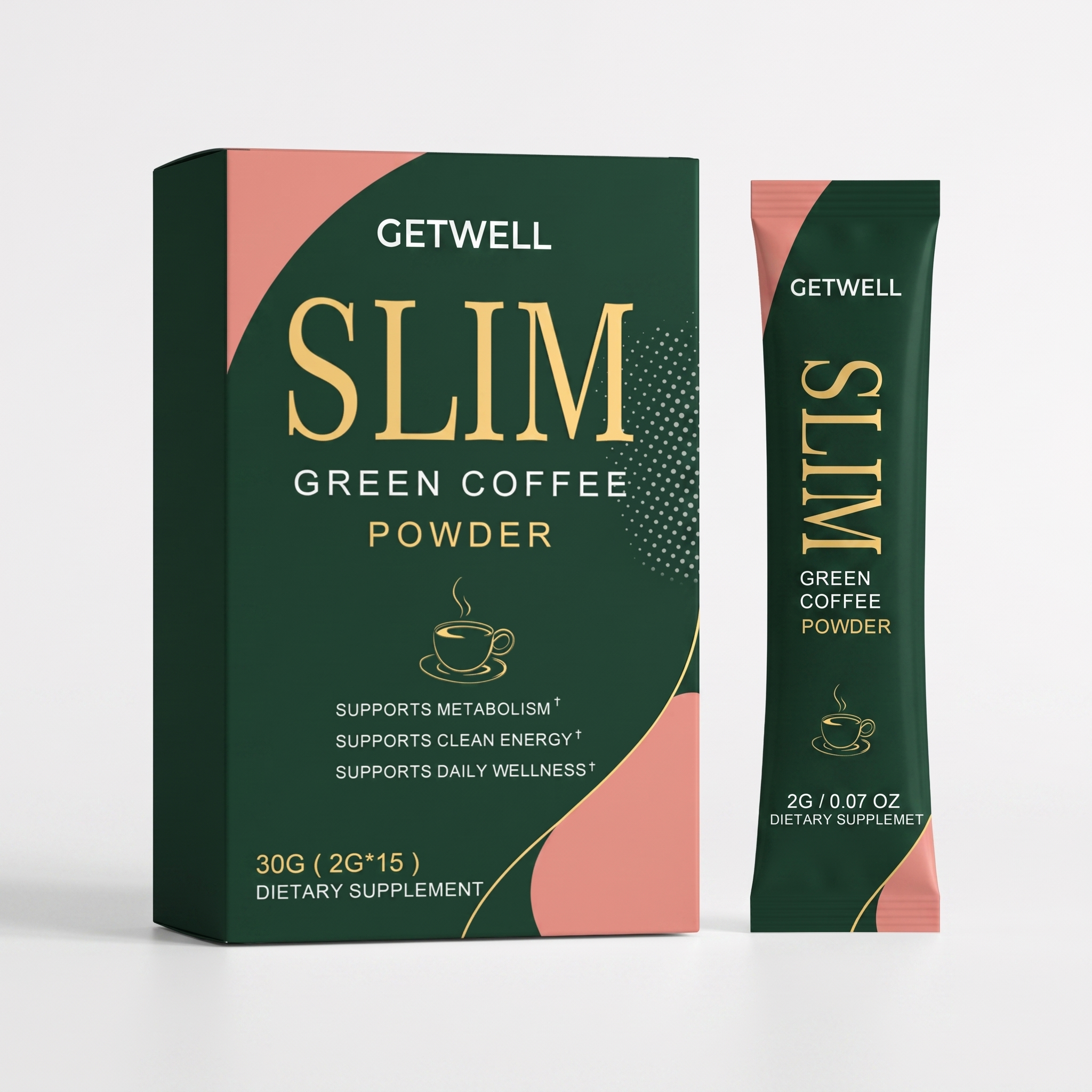 GetWell Slim Green Coffee Booster box and sachet